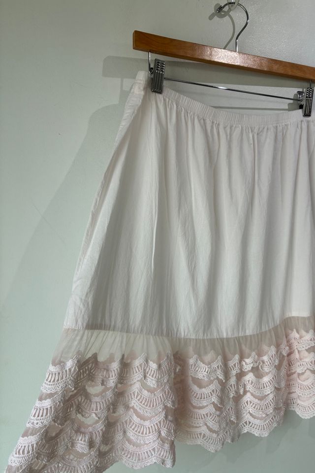 White Tiered Half Slip with Lace Selected by The Curatorial Dept. #1