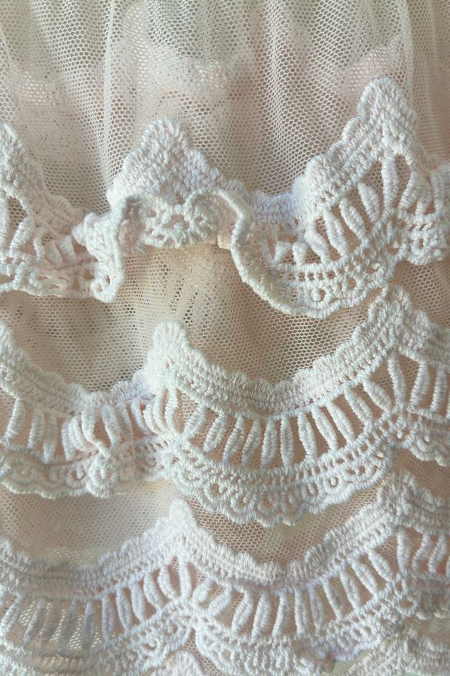 White Tiered Half Slip with Lace Selected by The Curatorial Dept. #3
