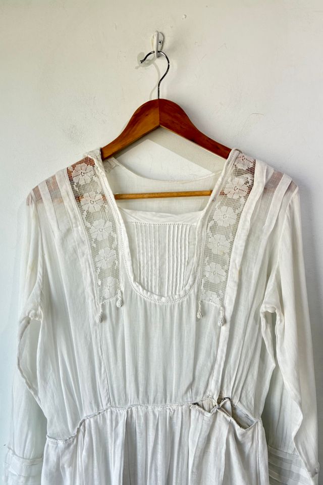 Antique Victorian White Long Lace  Dress Selected by The Curatorial Dept. #1