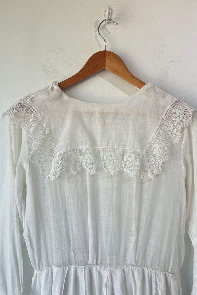 Antique Victorian White Long Lace  Dress Selected by The Curatorial Dept. #3