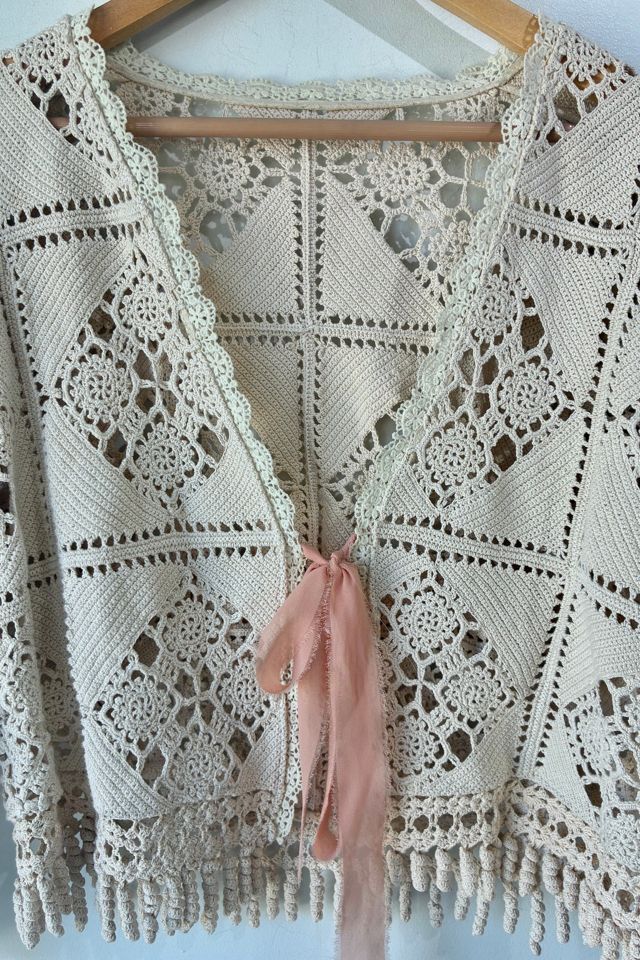 Vintage Sheer Cream Crochet Jacket Selected by The Curatorial Dept. #2