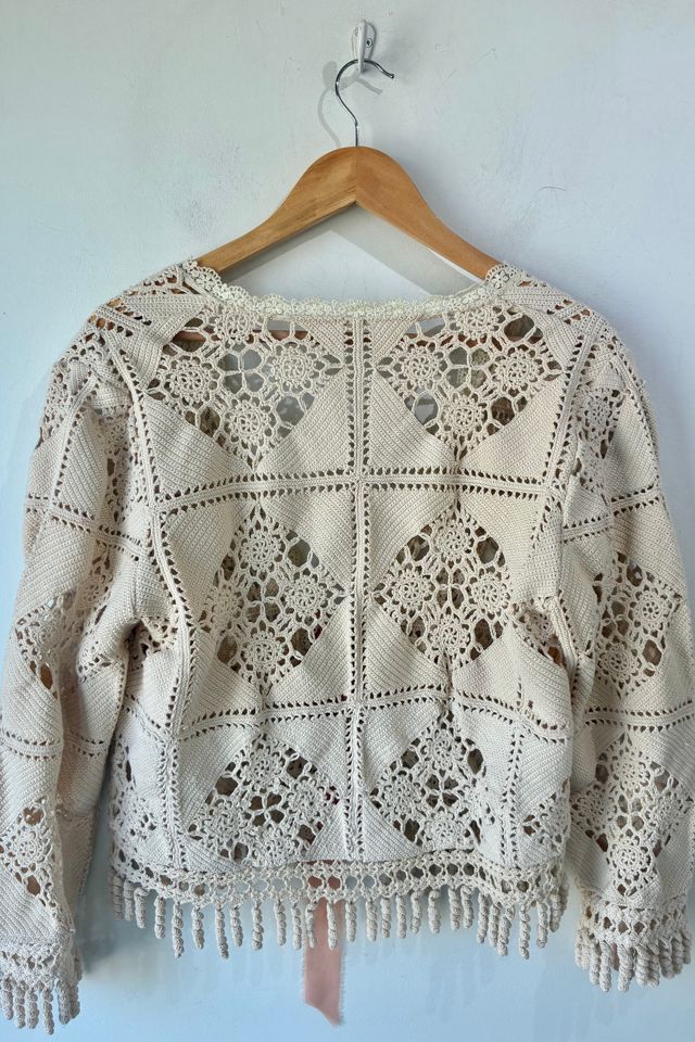 Vintage Sheer Cream Crochet Jacket Selected by The Curatorial Dept. #3