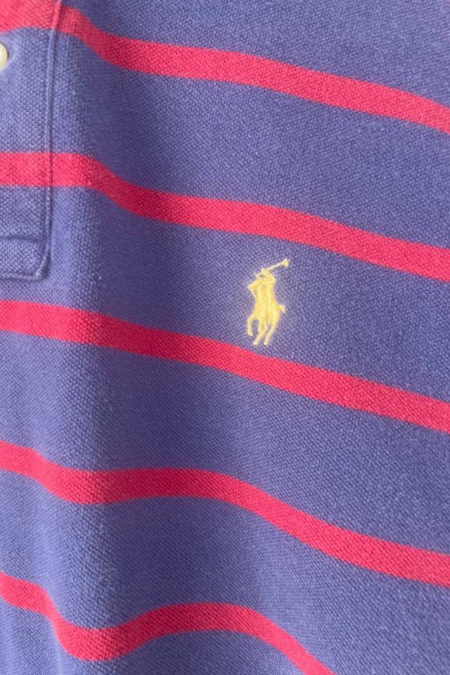 Ralph Lauren Cropped Navy Striped Polo Shirt Selected by The Curatorial Dept. #2