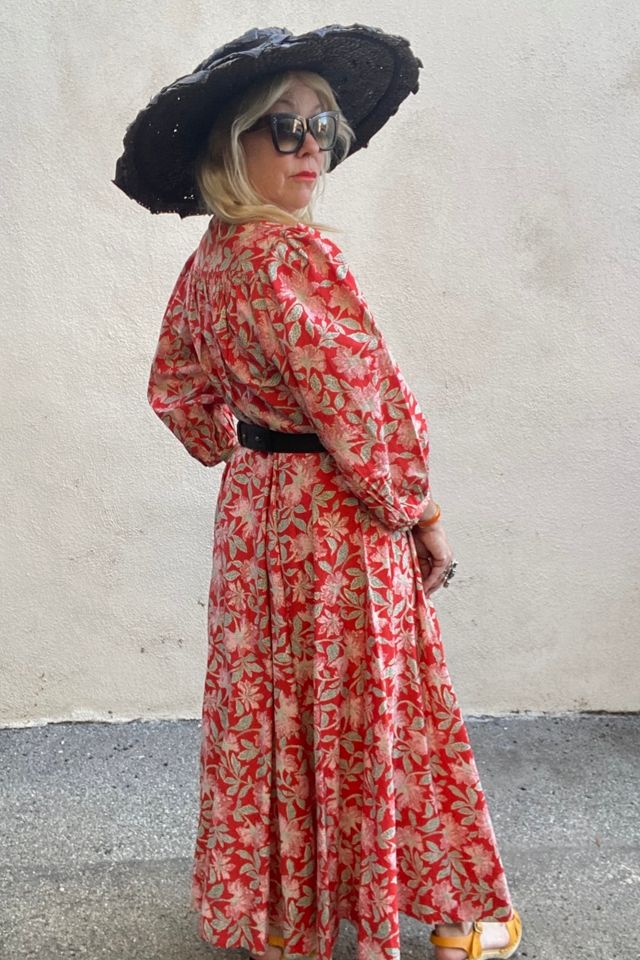 Doen Red Floral Print Maxi Dress Selected by The Curatorial Dept. #1