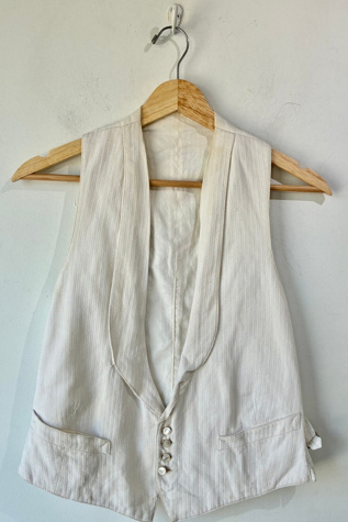 Vintage White Tuxedo Vest Selected by The Curatorial Dept.