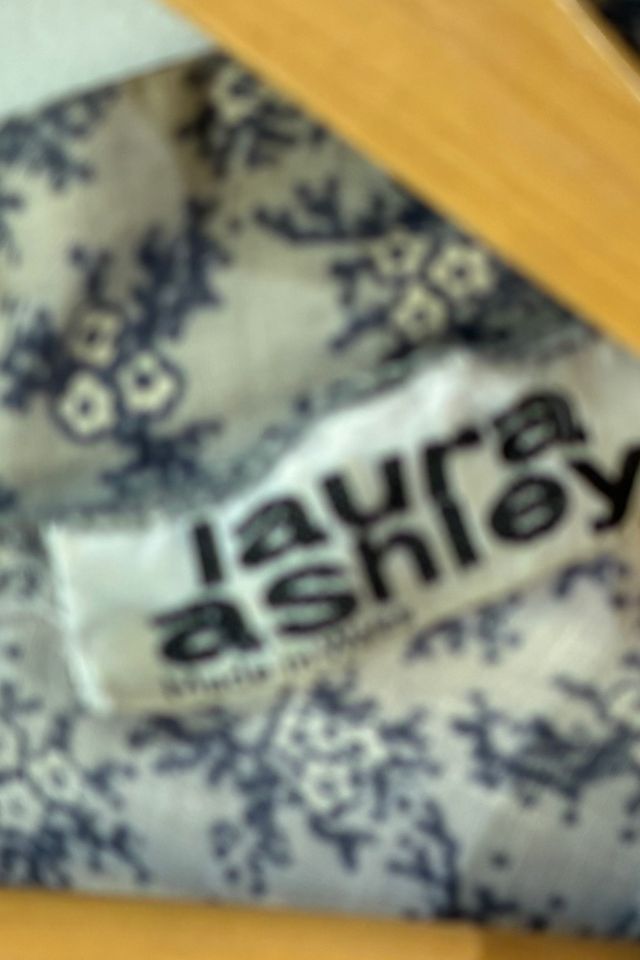 Early Laura Ashely Blue Calico Maxi Dress Selected by The Curatorial Dept. #3