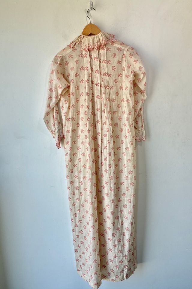 Antique Victorian White Pink Ruffle Neck Dress Selected by The Curatorial Dept. #3