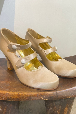 Vintage Peter Fox White Wedding Heels Selected by The Curatorial Dept.