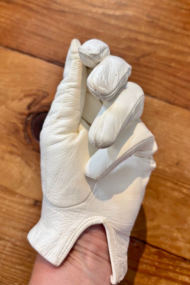Vintage White Leather Gloves Selected by The Curatorial Dept #3
