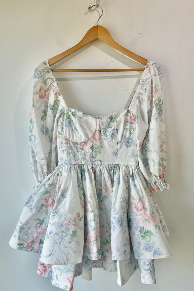 Selkie Blue and Pink Floral Mini Dress Selected by The Curatorial Dept. #1