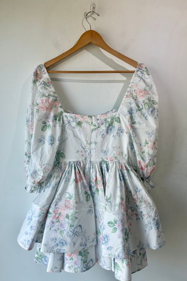 Selkie Blue and Pink Floral Mini Dress Selected by The Curatorial Dept. #2