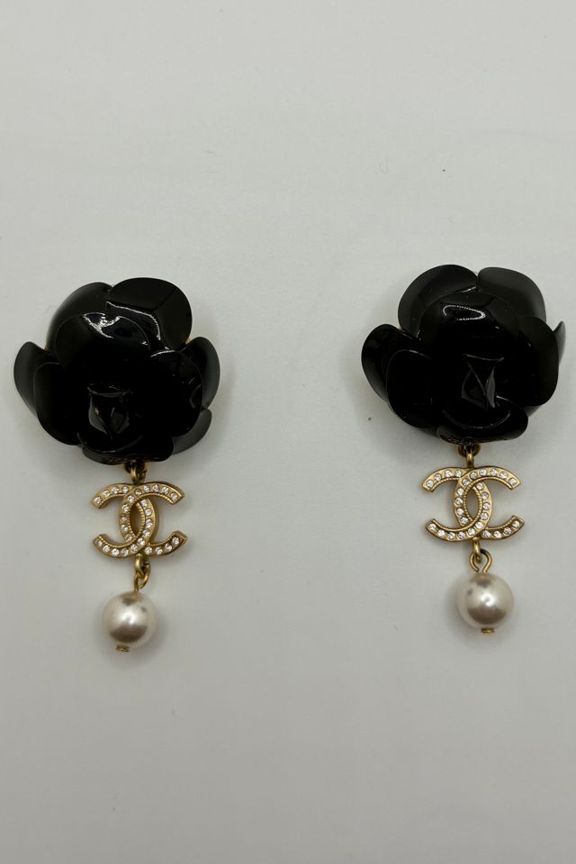 CHANEL Black Camellia Earrings Selected by The Curatorial Dept. #3
