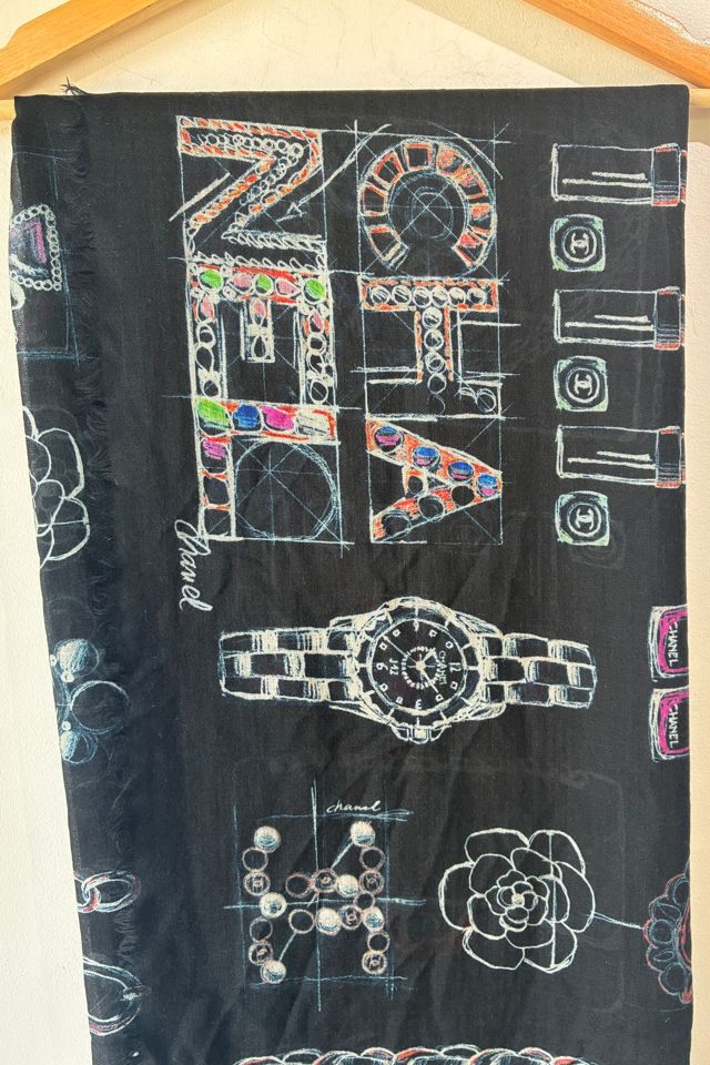 CHANEL Navy Cashmere Symbols of House Scarf Selected by The Curatorial Dept. #1