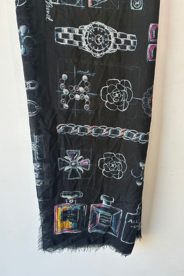 CHANEL Navy Cashmere Symbols of House Scarf Selected by The Curatorial Dept. #2