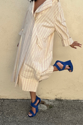 Giuseppe Zanotti Blue Sculptural Heels 8.5 Selected by The Curatorial Dept.