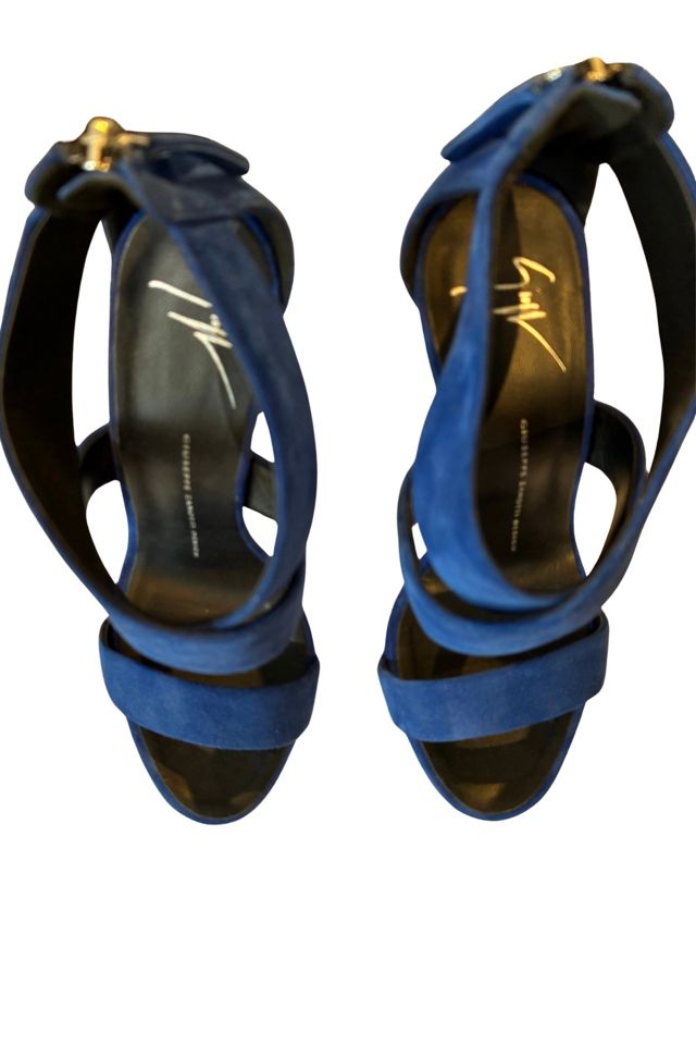 Giuseppe Zanotti Blue Sculptural Heels 8.5 Selected by The Curatorial Dept. #1