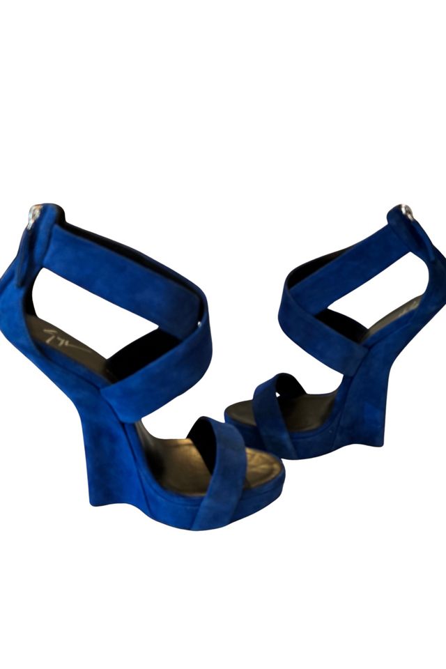 Giuseppe Zanotti Blue Sculptural Heels 8.5 Selected by The Curatorial Dept. #2