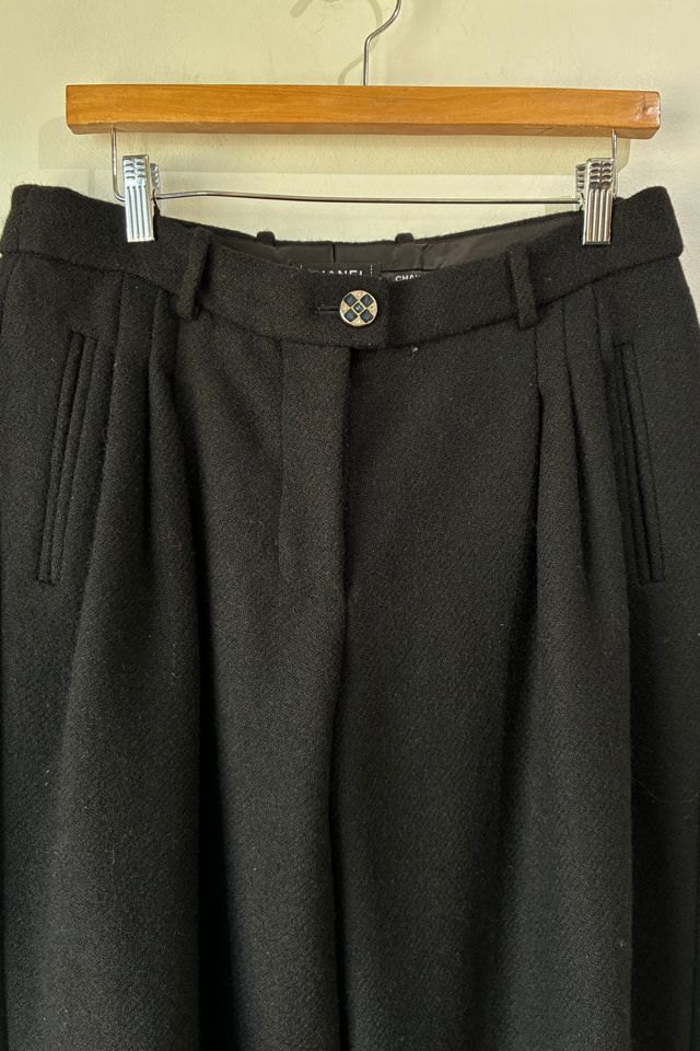 CHANEL Black Pleated Wool Trousers Selected by The Curatorial Dept, #1