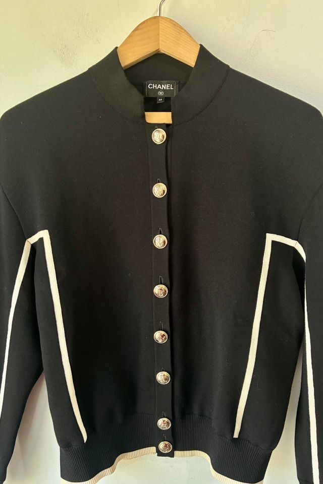 CHANEL Black Knit Bomber Jacket Selected by The Curatorial Dept. #1