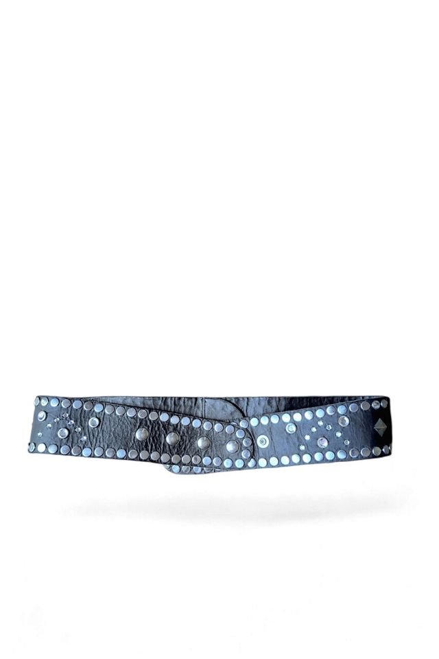 1980's Rhinestone Studded Leather Belt Selected by Garbage Soup #1