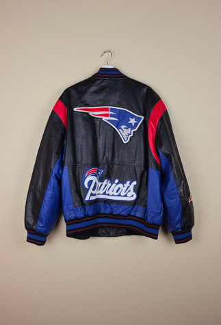 Vintage New England Patriots NFL Leather Jacket Selected By Igala Vintage