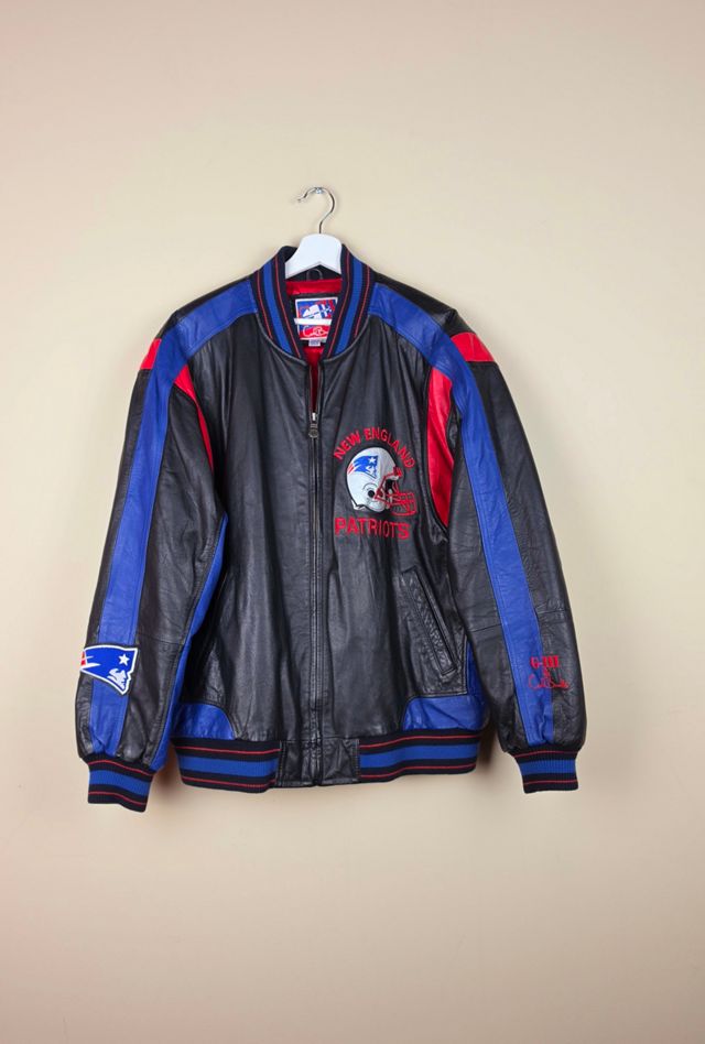Vintage New England Patriots NFL Leather Jacket Selected By Igala Vintage #1