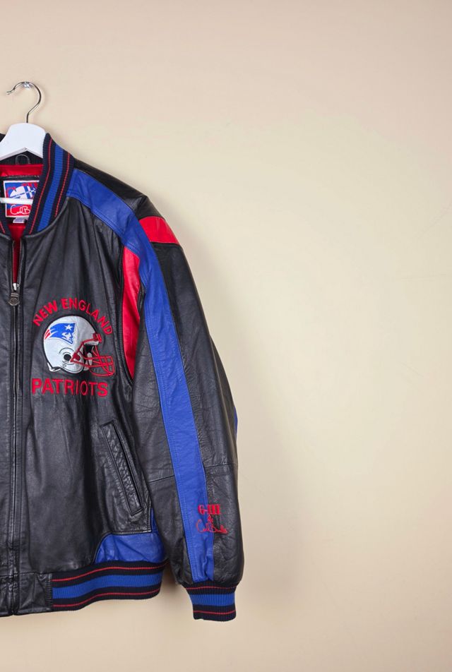 Vintage New England Patriots NFL Leather Jacket Selected By Igala Vintage #2