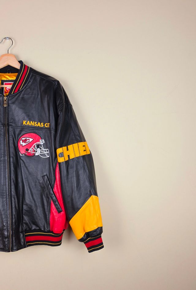 Vintage KANSAS City Chiefs NFL Leather Jacket Selected By Igala Vintage #2