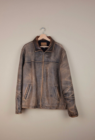 80s Faded Vintage Leather Jacket Selected By Igala Vintage