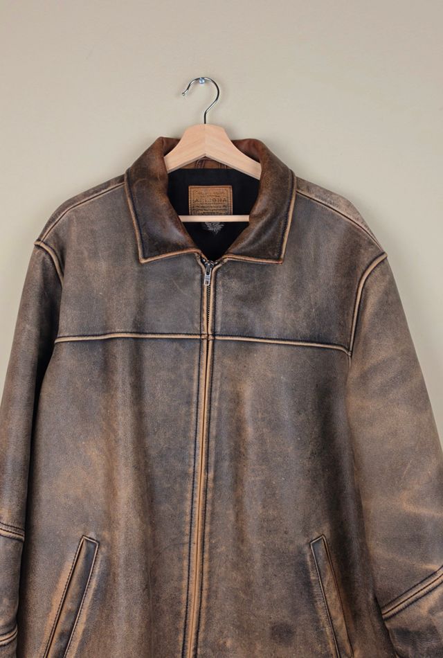 80s Faded Vintage Leather Jacket Selected By Igala Vintage #1