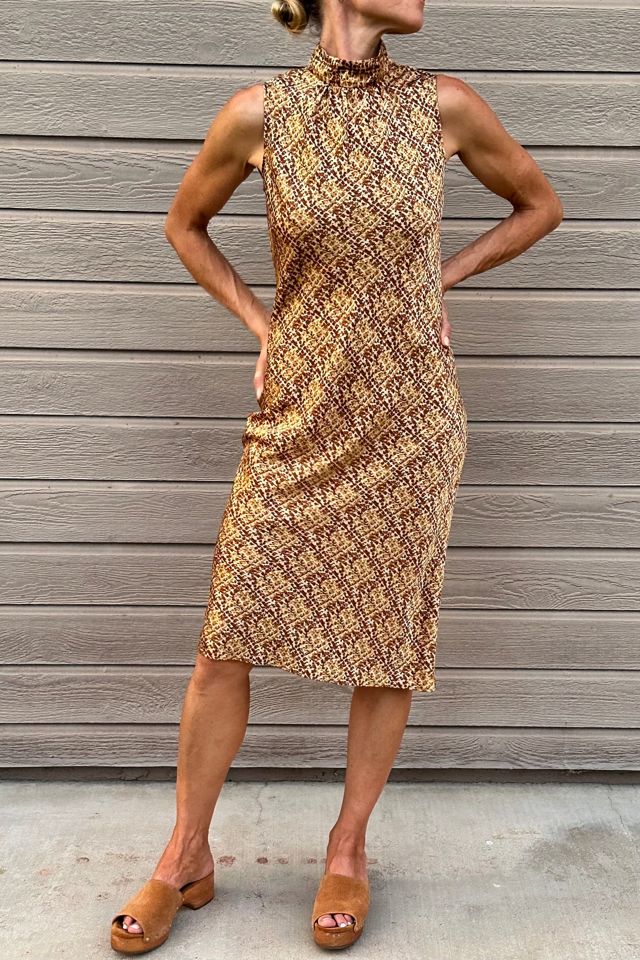 Mod Style Fitted Bias Mock Neck Sleeveless Dress Selected by Picky Jane #1