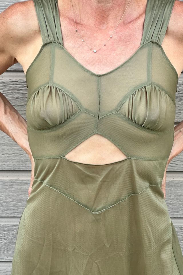 Sexy Olive Green Sheer Cut-out Lingerie Dress Selected by Picky Jane #1