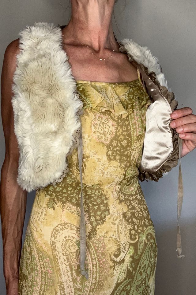 Faux Fur and Satin Crop Tie Festival Vest Selected by Picky Jane #2