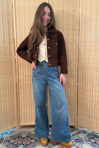 1970s Boho Brown Suede Jacket Selected by Two Vintage Twins