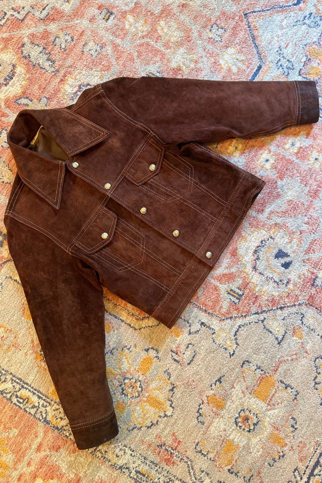 1970s Boho Brown Suede Jacket Selected by Two Vintage Twins #1
