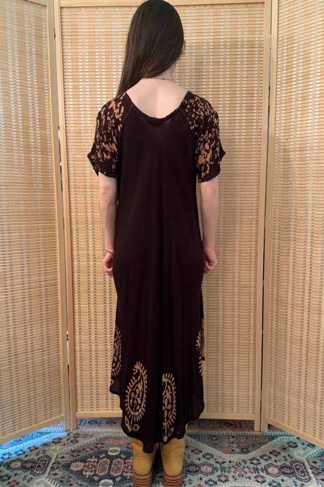 Y2K Boho Whimsigoth Embroidered Dyed Paisley Floral Midi Dress Selected by Two Vintage Twins #3