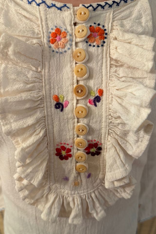 Vintage Boho Cotton Embroidered Peasant Blouse Selected by Two Vintage Twins #3