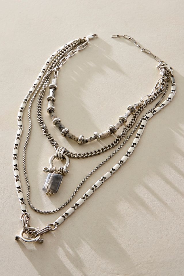 Mixed Link Obsidian Necklace #1