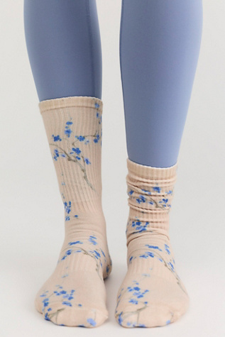 Souls. Blue Blossom Pilates Grip Socks