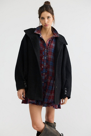 Женское платье Free People Wildflower Washed Plaid Mini, цвет: Клетчатый мерло — фото 3