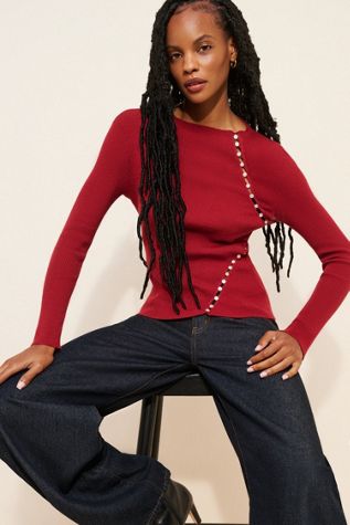 Find Me Now Fitted Mock-Neck Knit Top