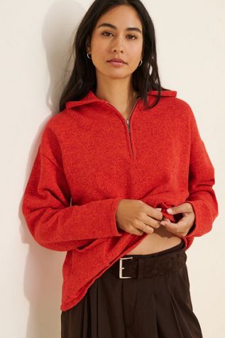 Rumored Weekender Quarter Zip Pullover Sweater