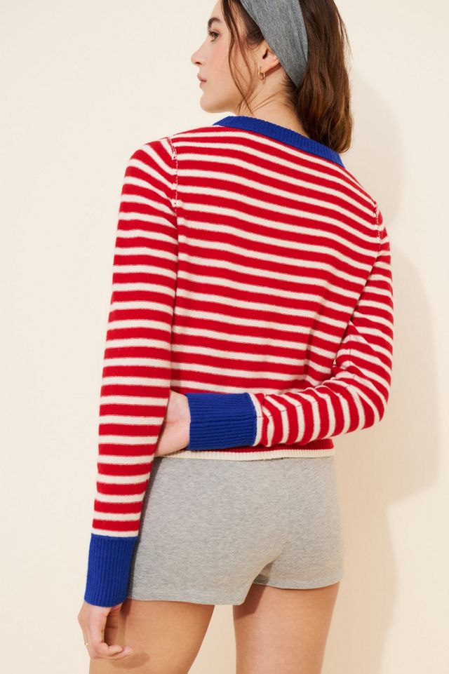 Nocturnal Stripe Wool Cashmere Blend Cardigan #1