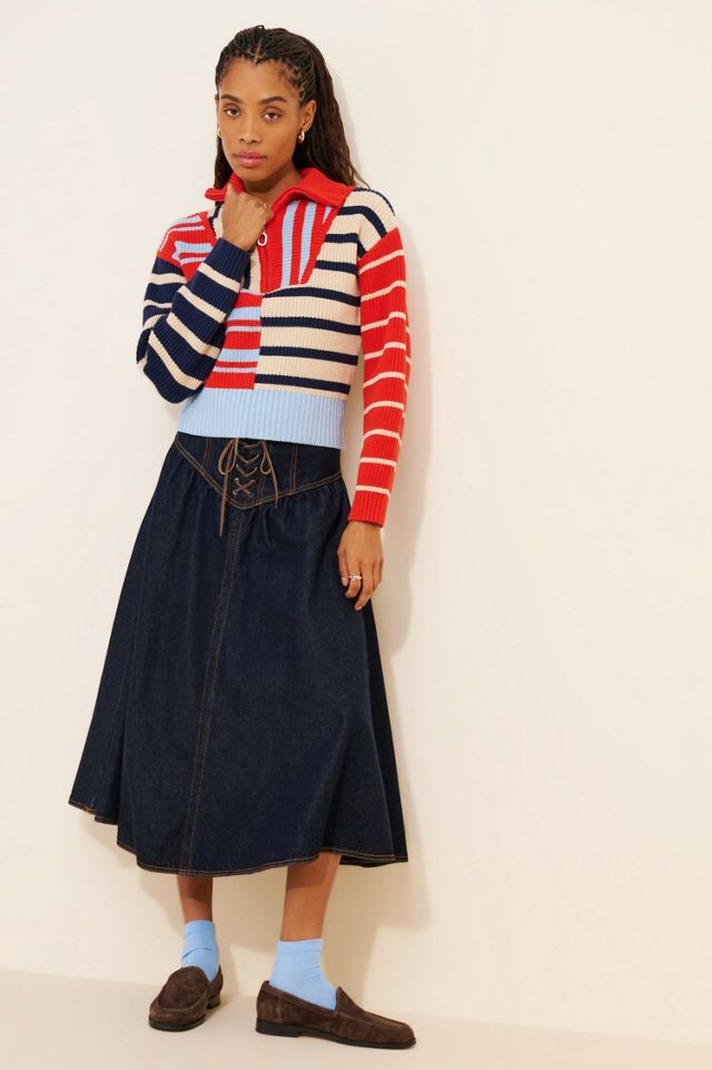 Find Me Now Mix Stripe Half-Zip Sweater #3