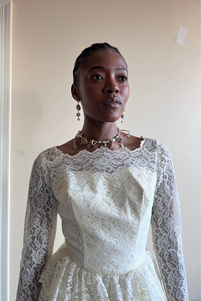1950s Tiered Lace Wedding Dress Selected By Orange Juice Only #1