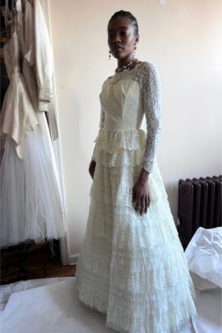 1950s Tiered Lace Wedding Dress Selected By Orange Juice Only
