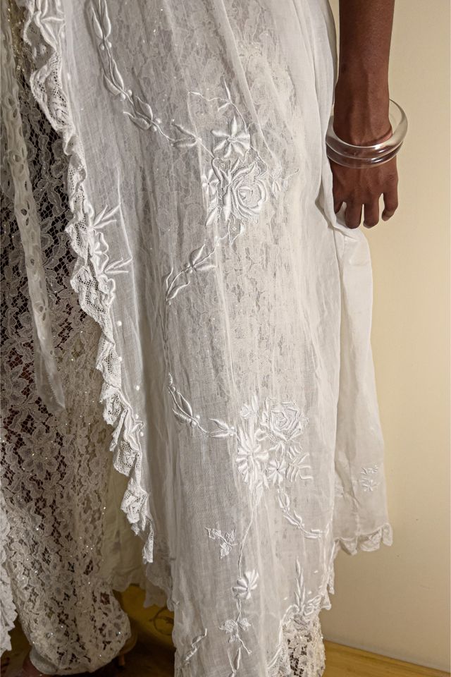 Edwardian Embroidered White Cotton Duster Selected By orange juice only. #2