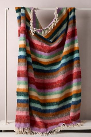 Rainbow Striped Wool Momo Blanket