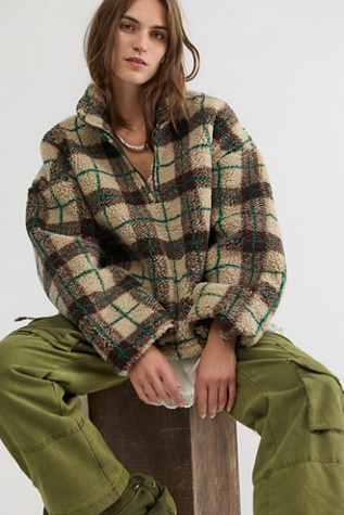 Found Plaid Fleece Quarter-Zip by Free People