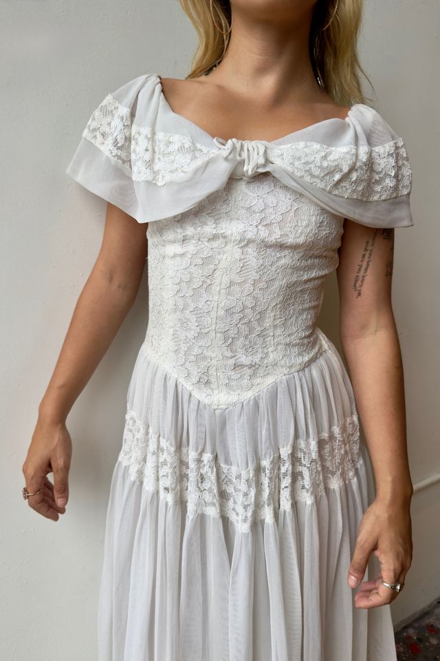 1950s Sweetheart Lace Romantic Bridal Dress Selected by Messy Jessy Vintage #3
